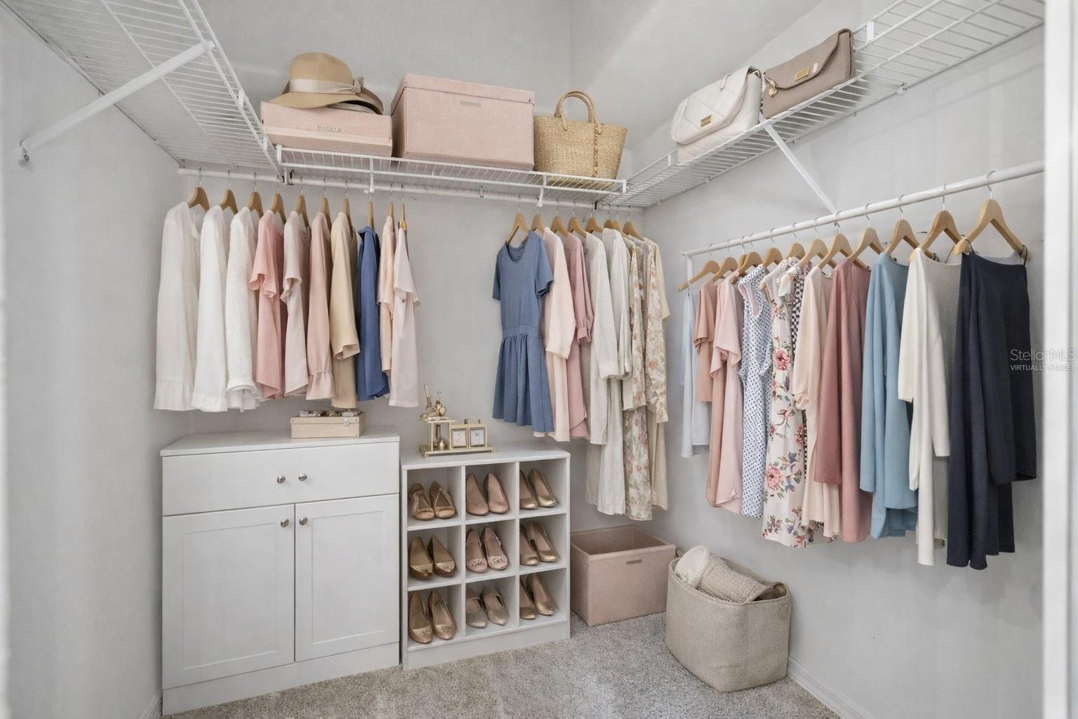 Her Walk-In Closet - Virtually Staged