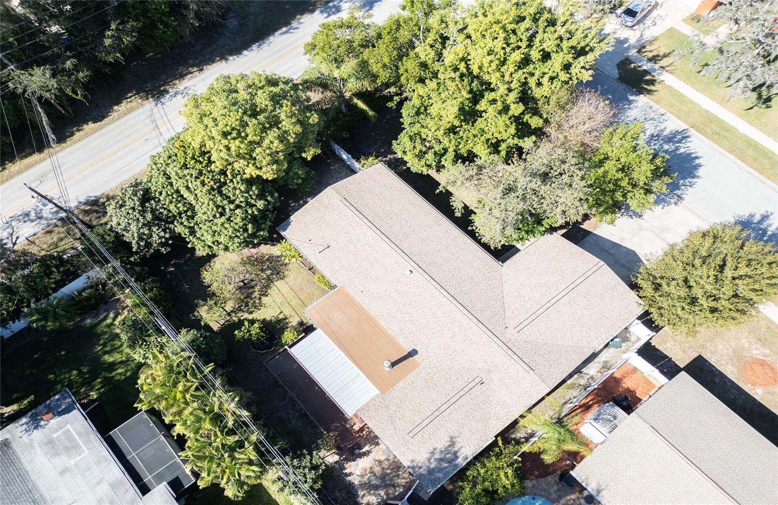 Arial view of the house