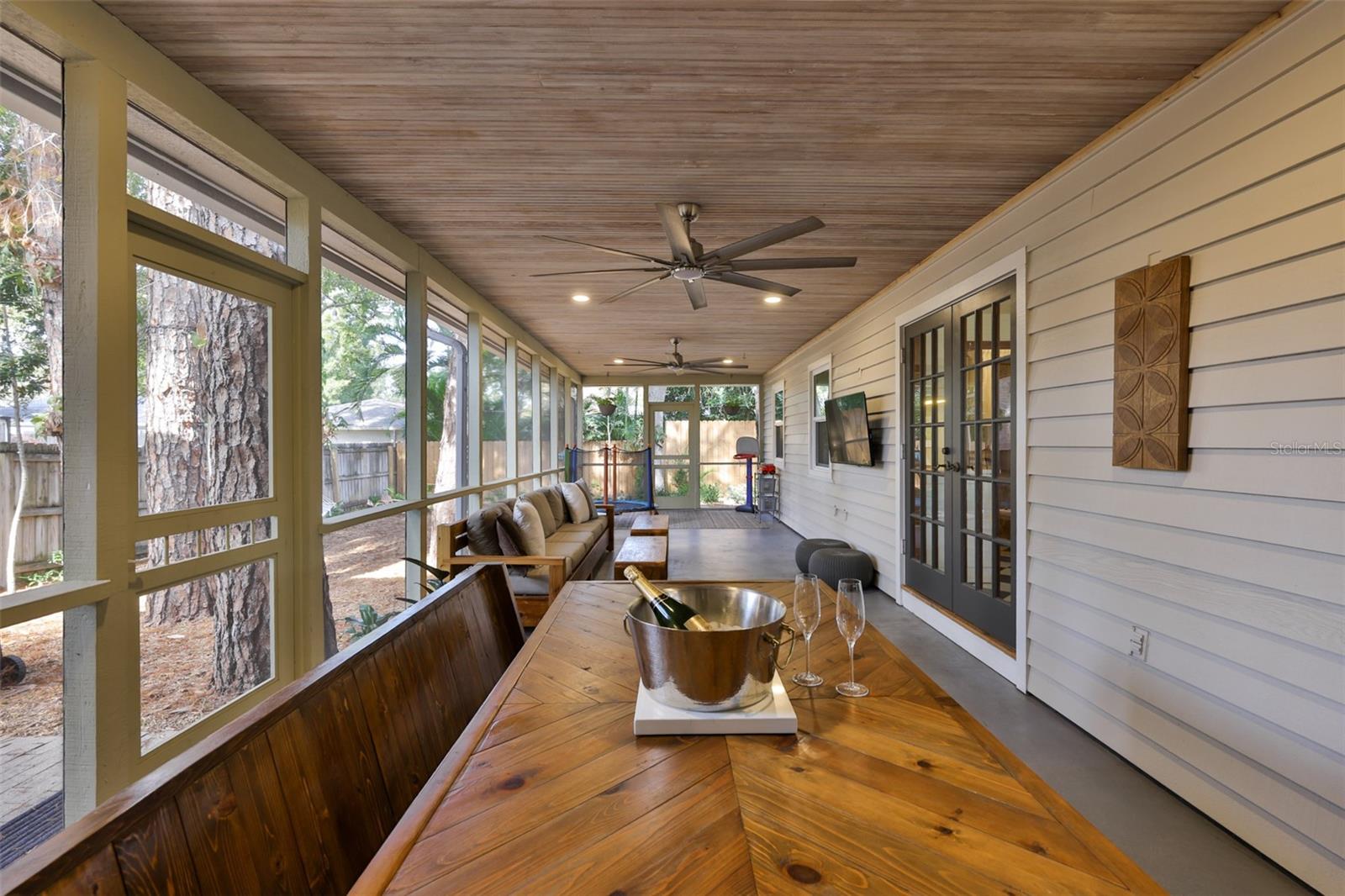 Large screened-in patio