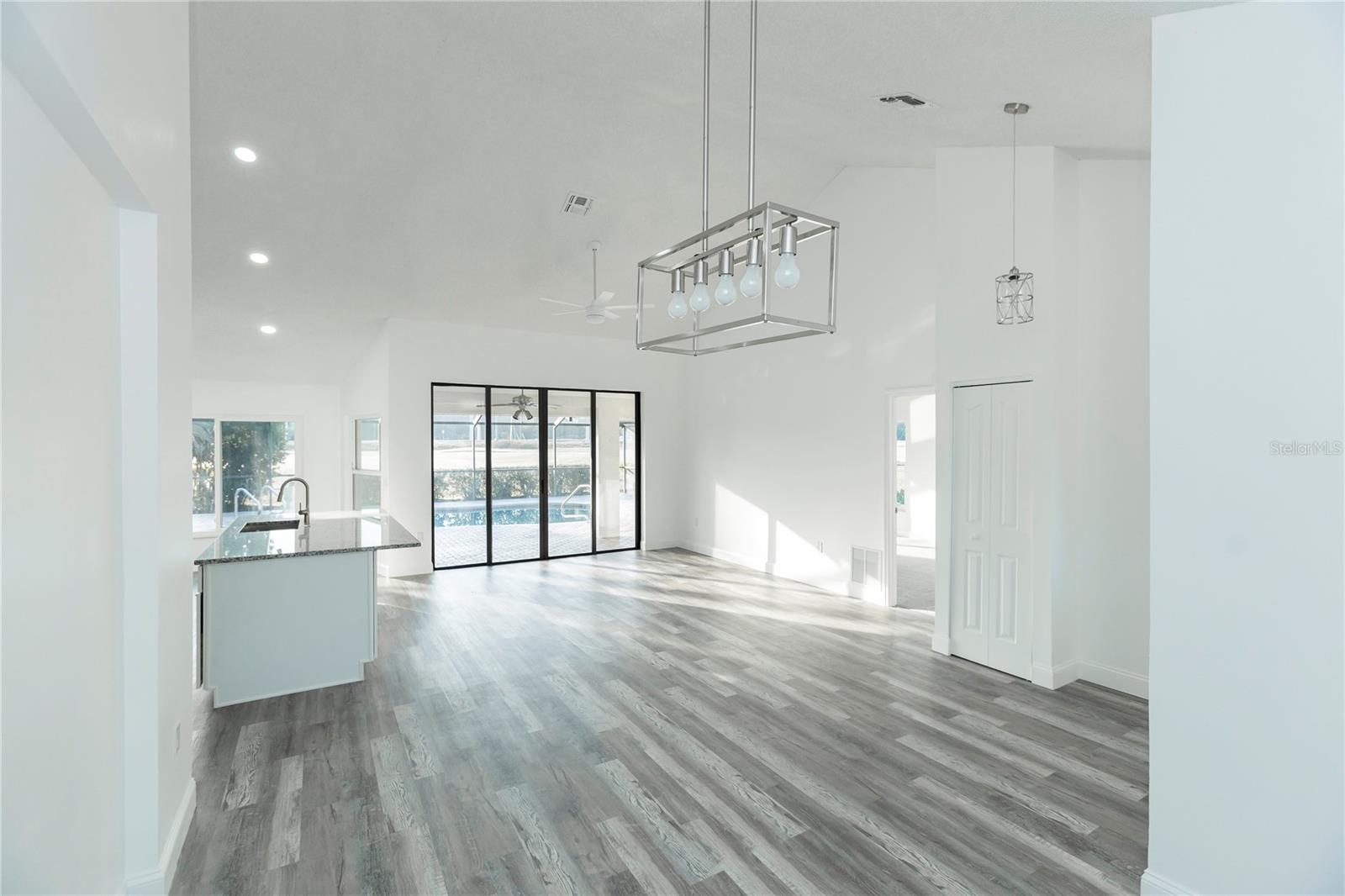 From front door to pool area