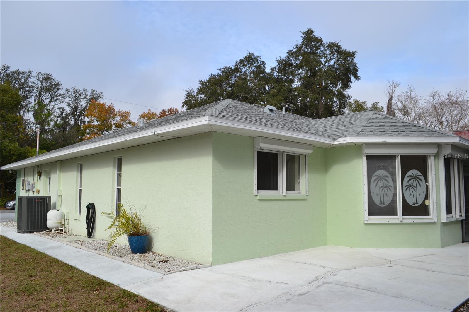 Side view of the home