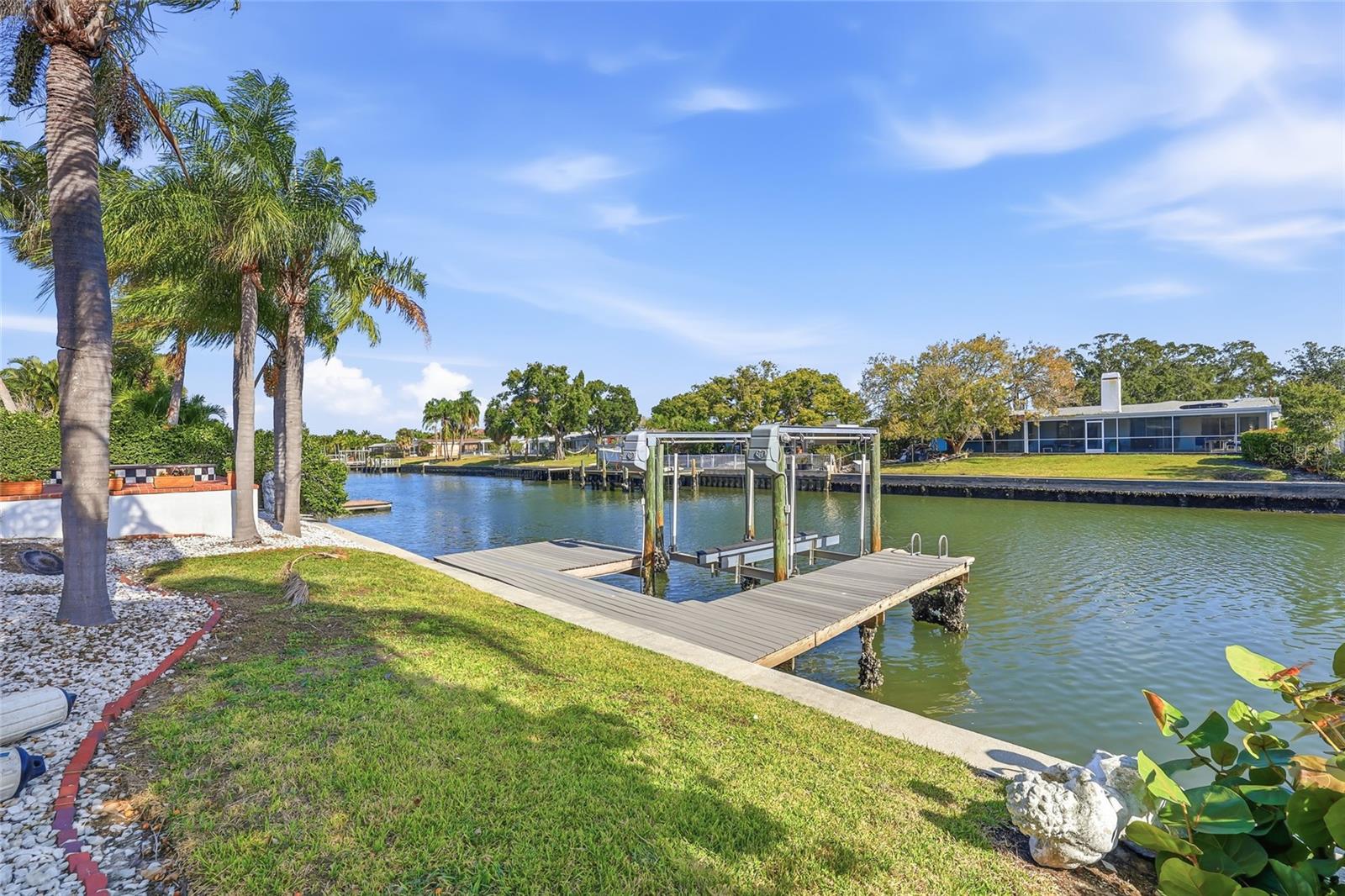 Backyard, Canal Front with Dock and Boat Lift
