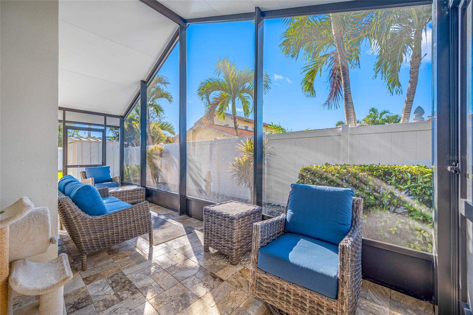 Covered and Screened Patio off the back of the house
