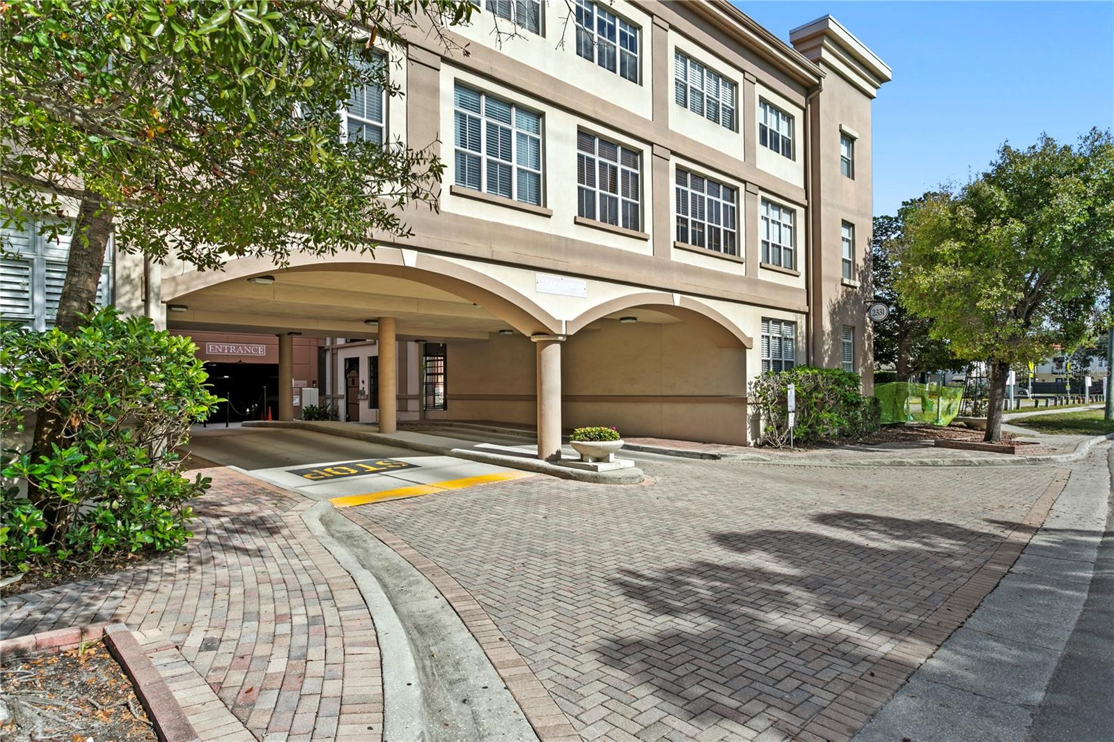 Parking garage entrance
