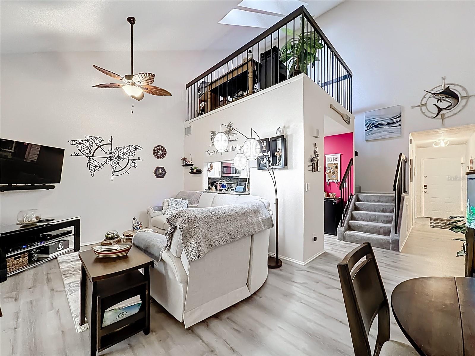 502 Bough Ave - dining area, living area, loft above