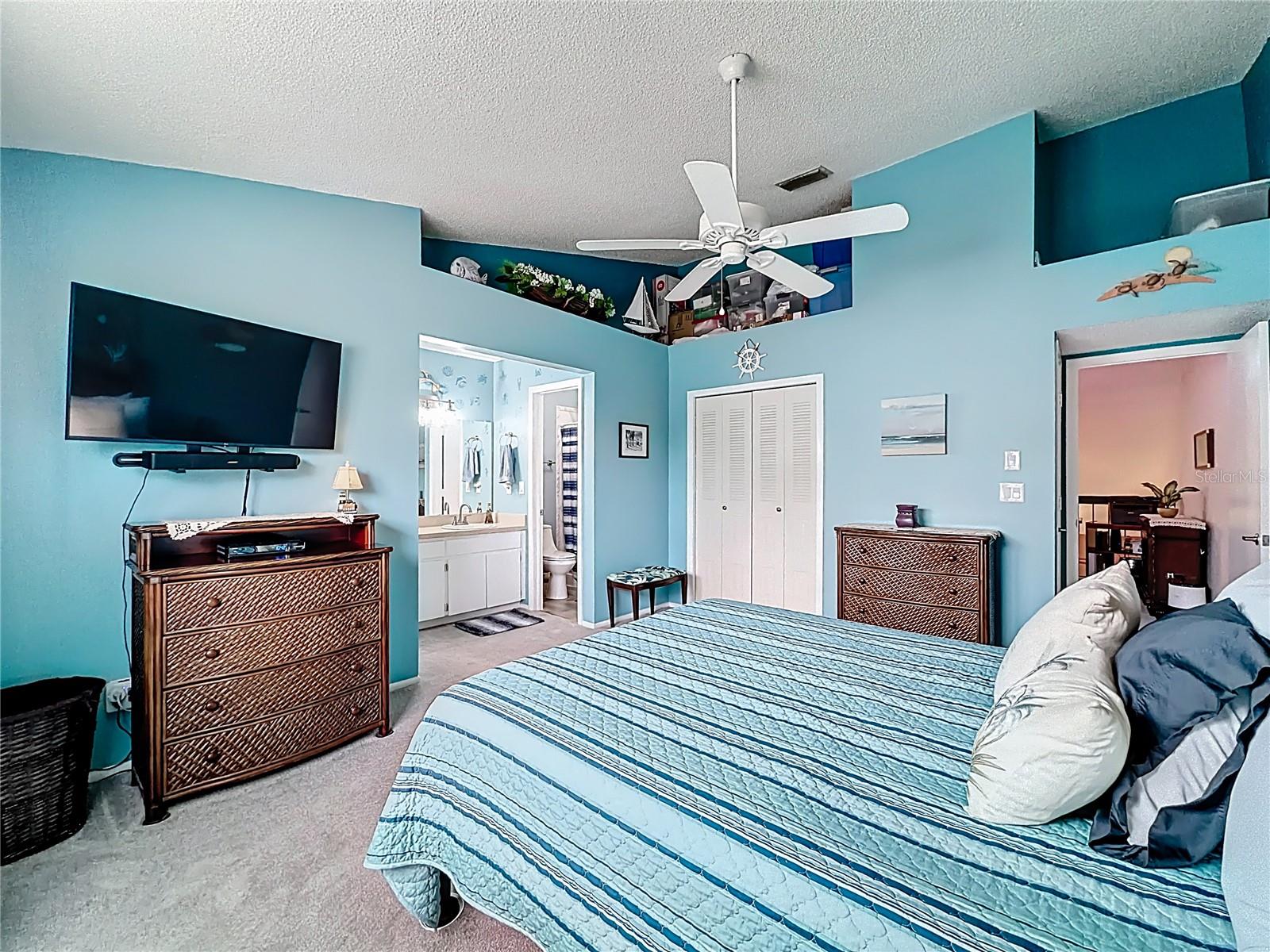 502 Bough Ave - primary bedroom, 2nd floor. View toward ensuite bath