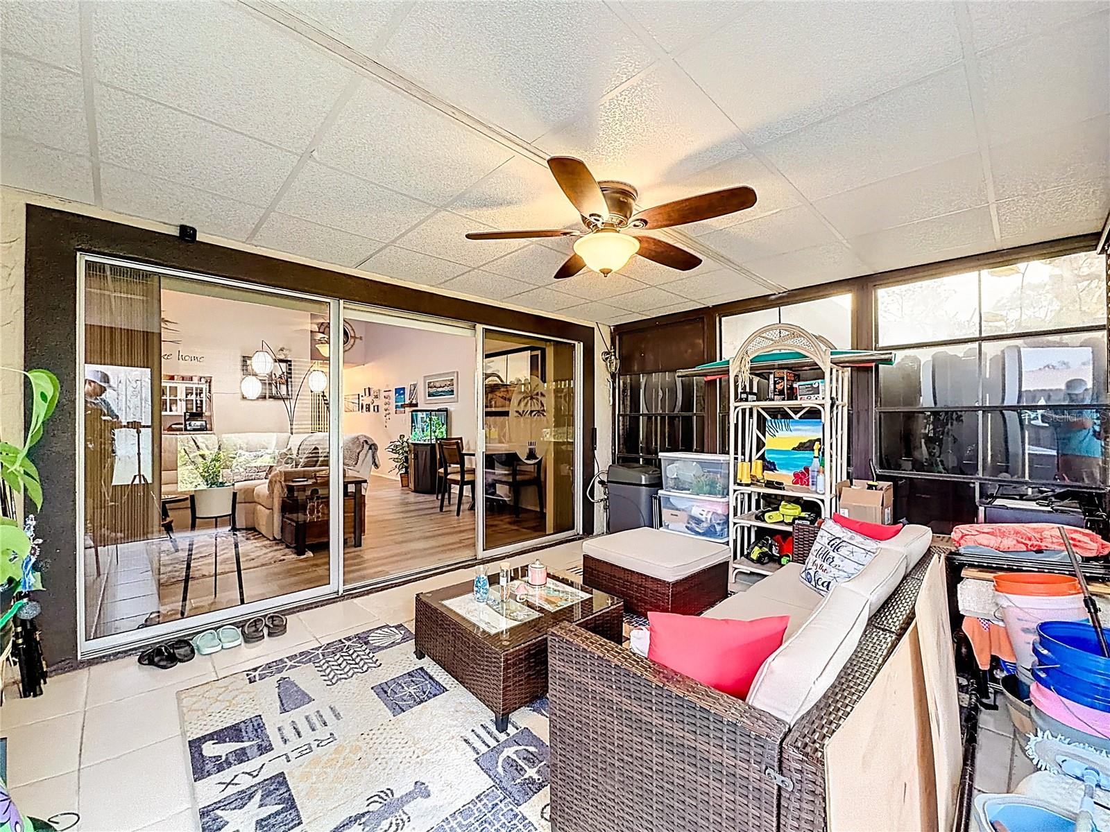 502 Bough Ave - lanai, sliding glass doors to living and dining area