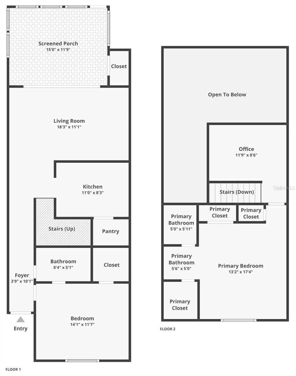 502 Bough Ave - floor plan, both floors