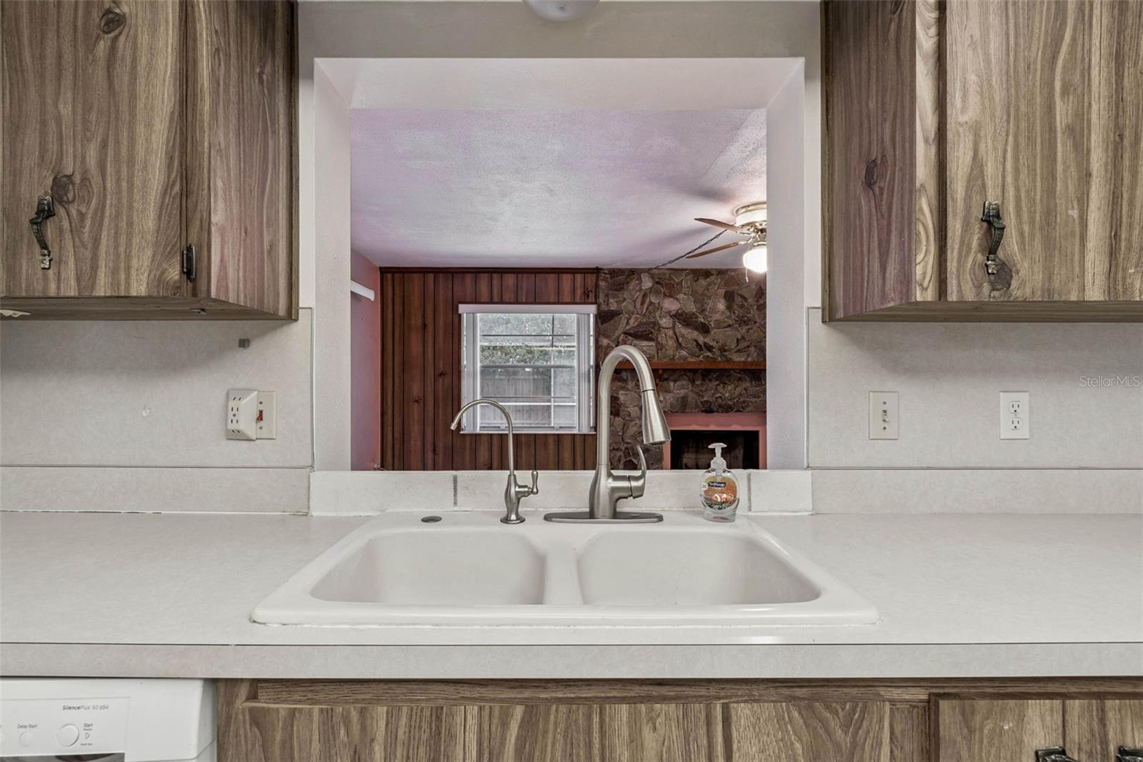 Kitchen overlooking Family room