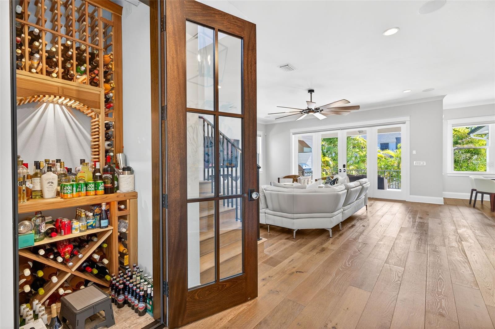 Temperature controlled wine closet.