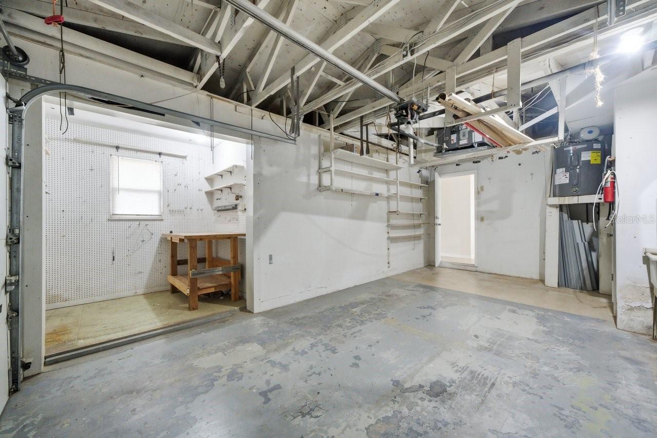 Practical workshop area in garage