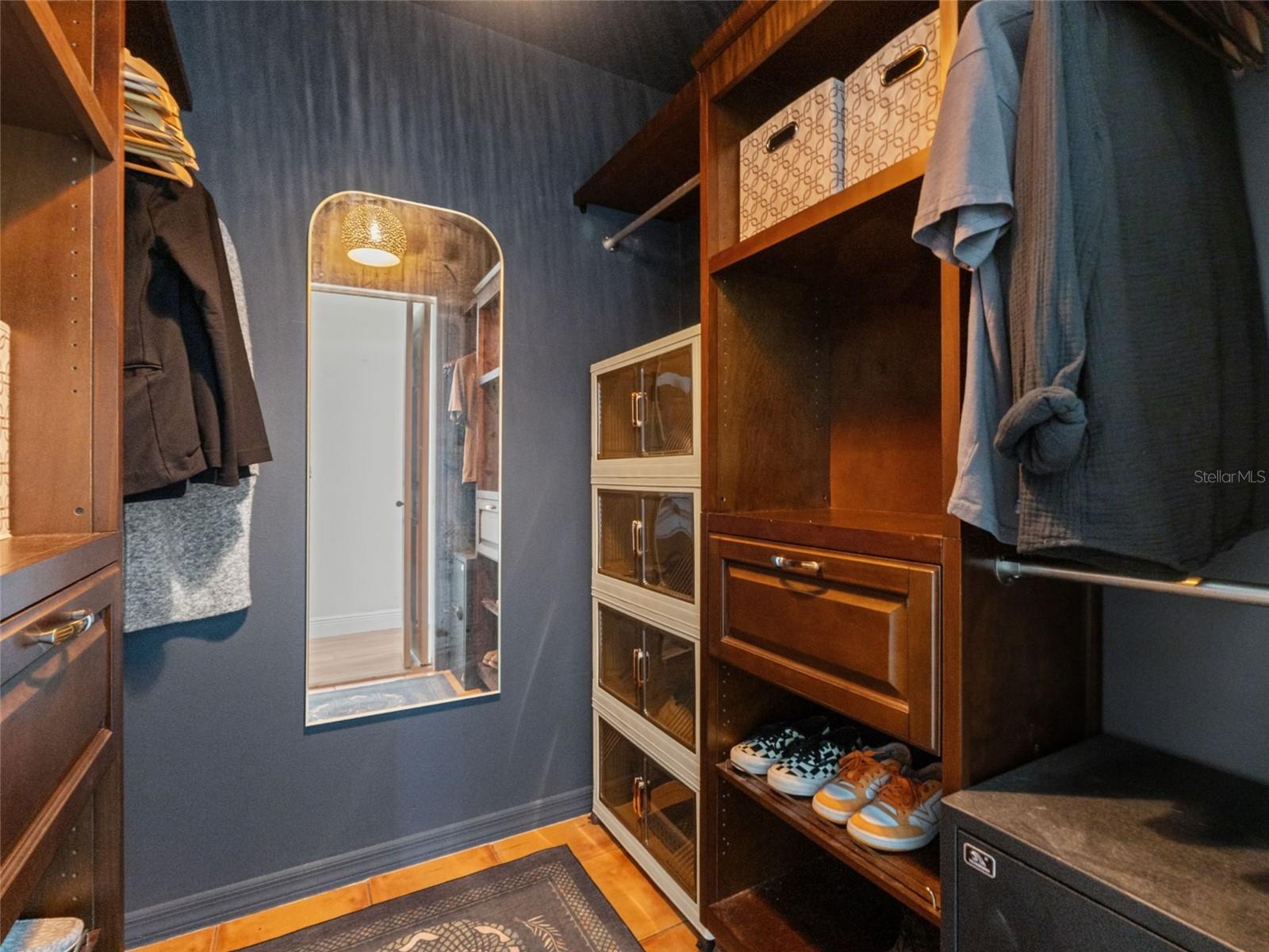 Custom color drench speakeasy closet