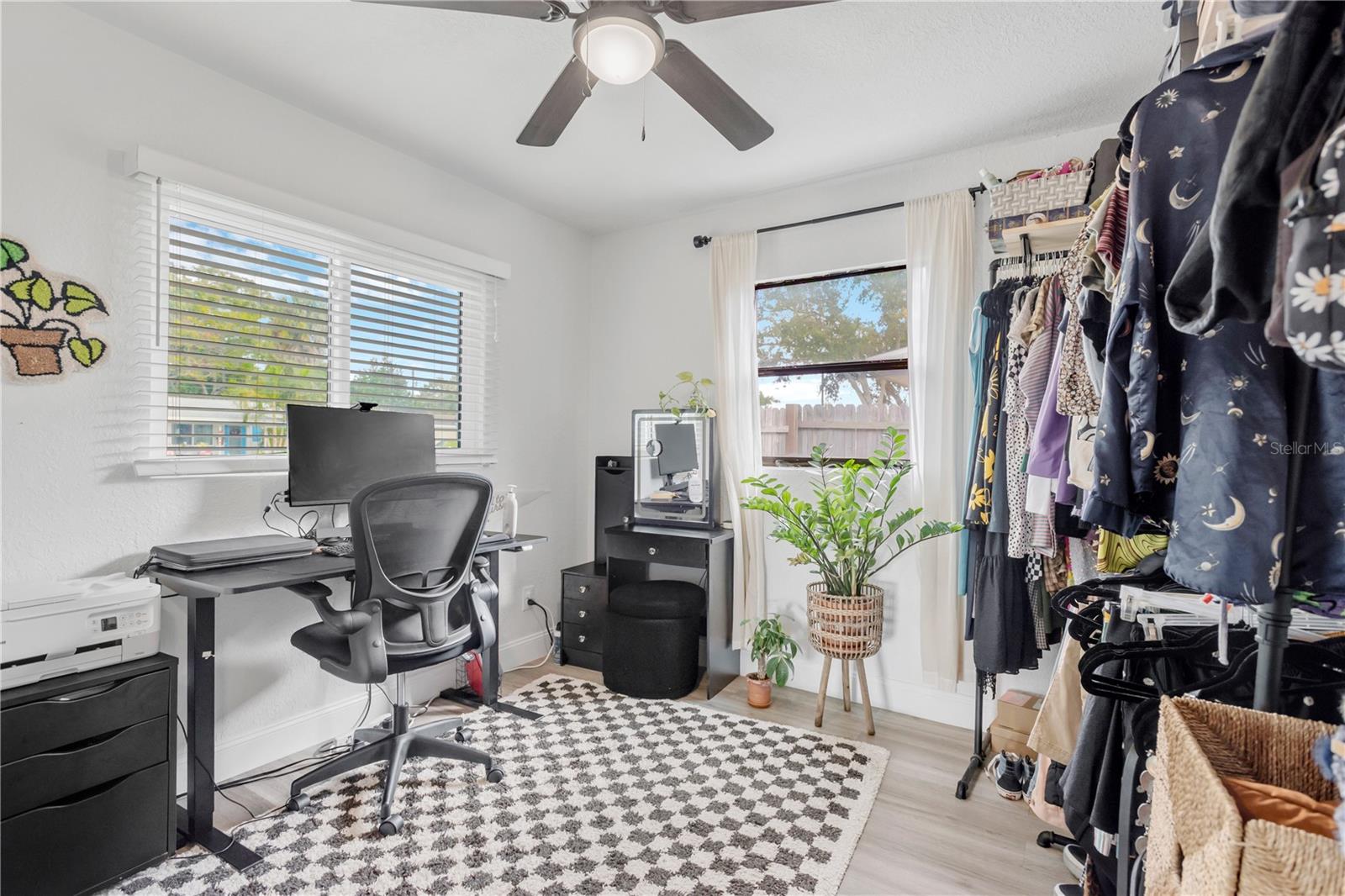 Bedroom number 2 that is being utilized as an office