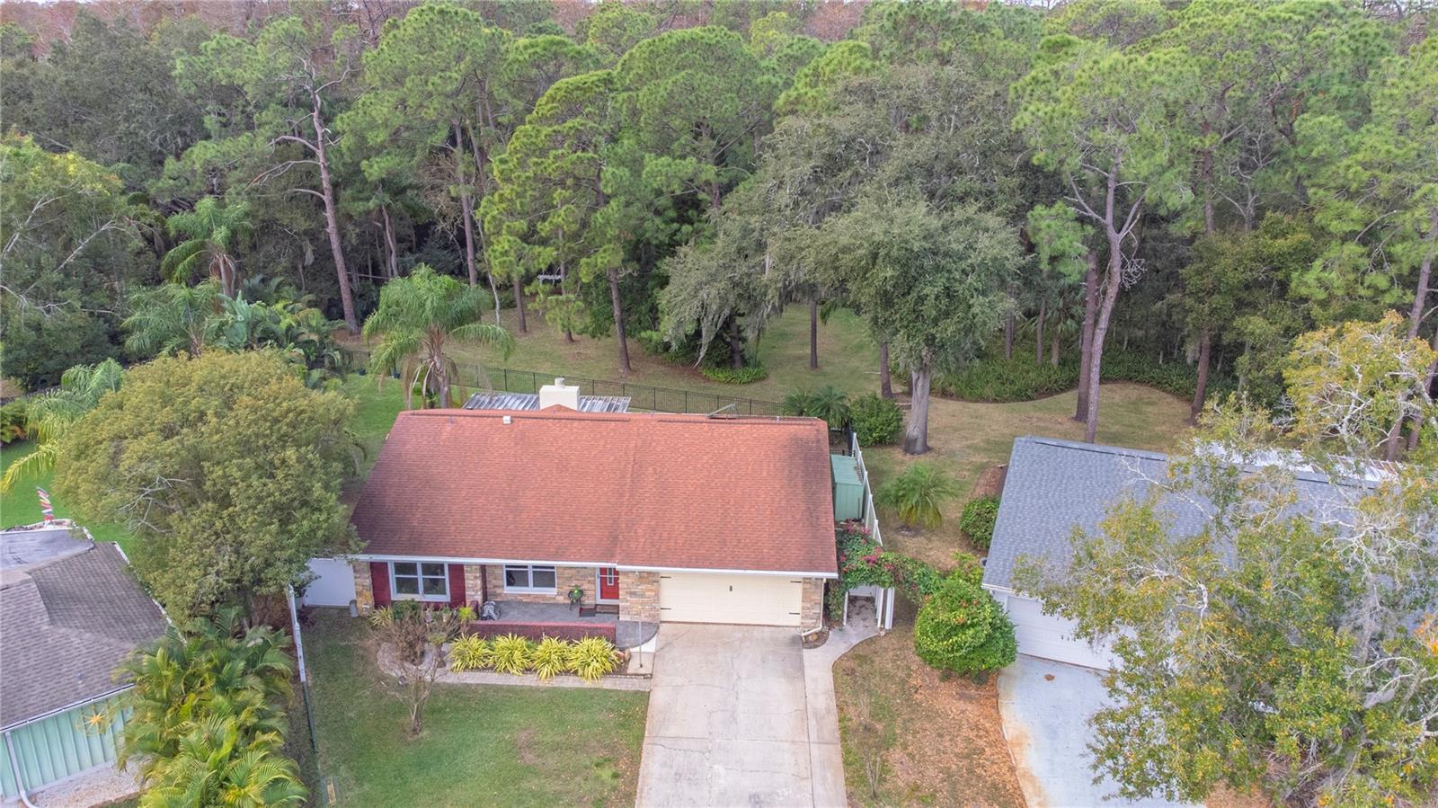 Aerial view of the property.