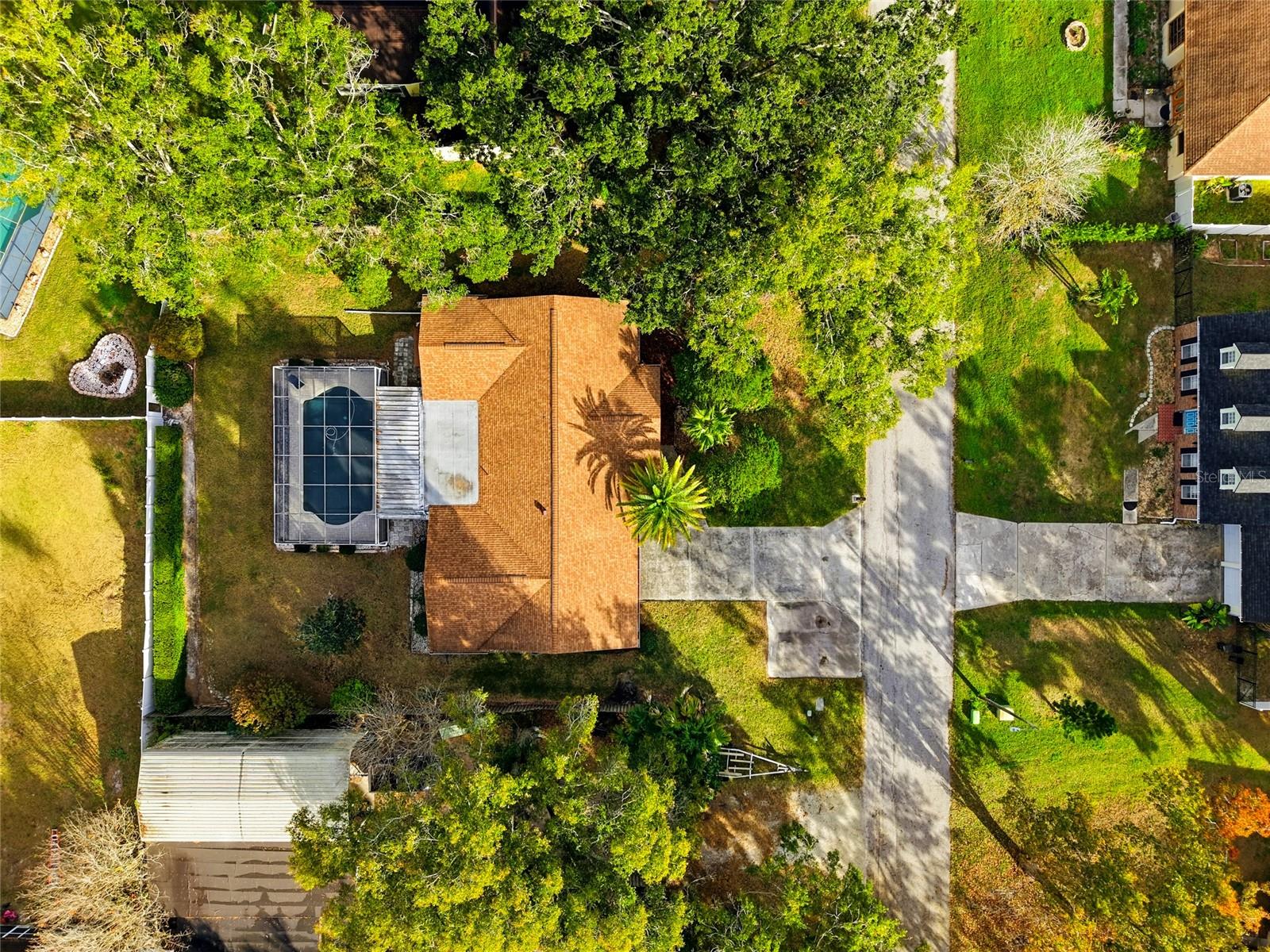 home is very private on this large lot and culdesac