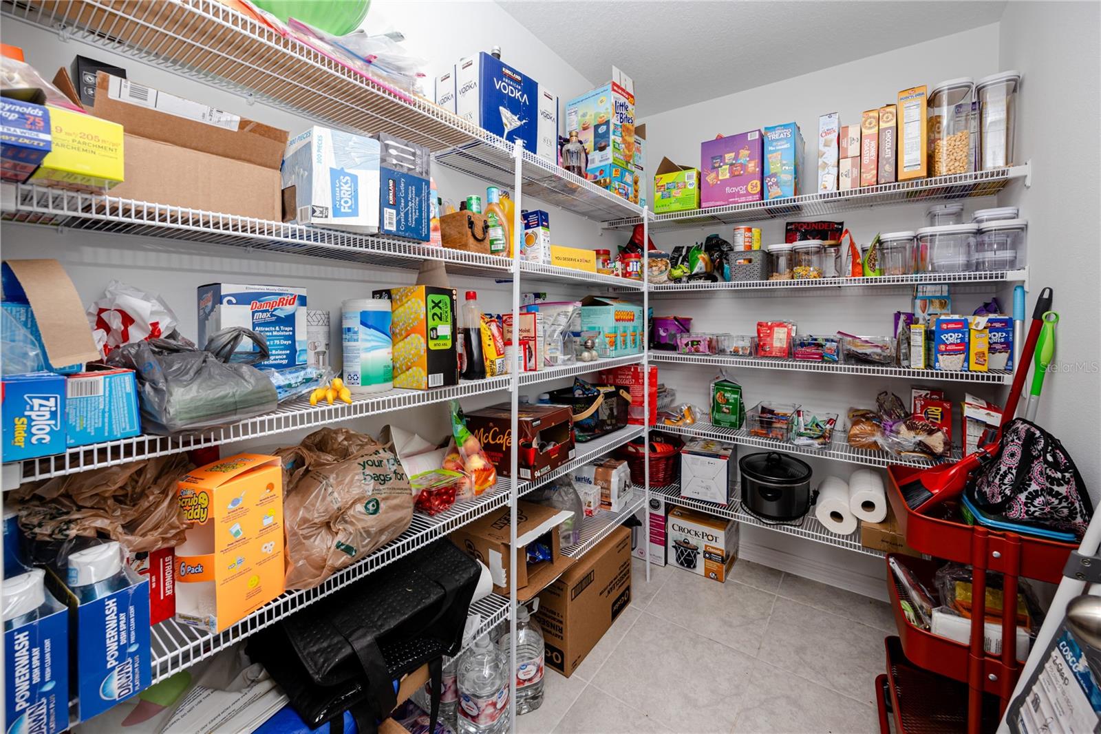 Massive walk-in pantry with built in shelving!!