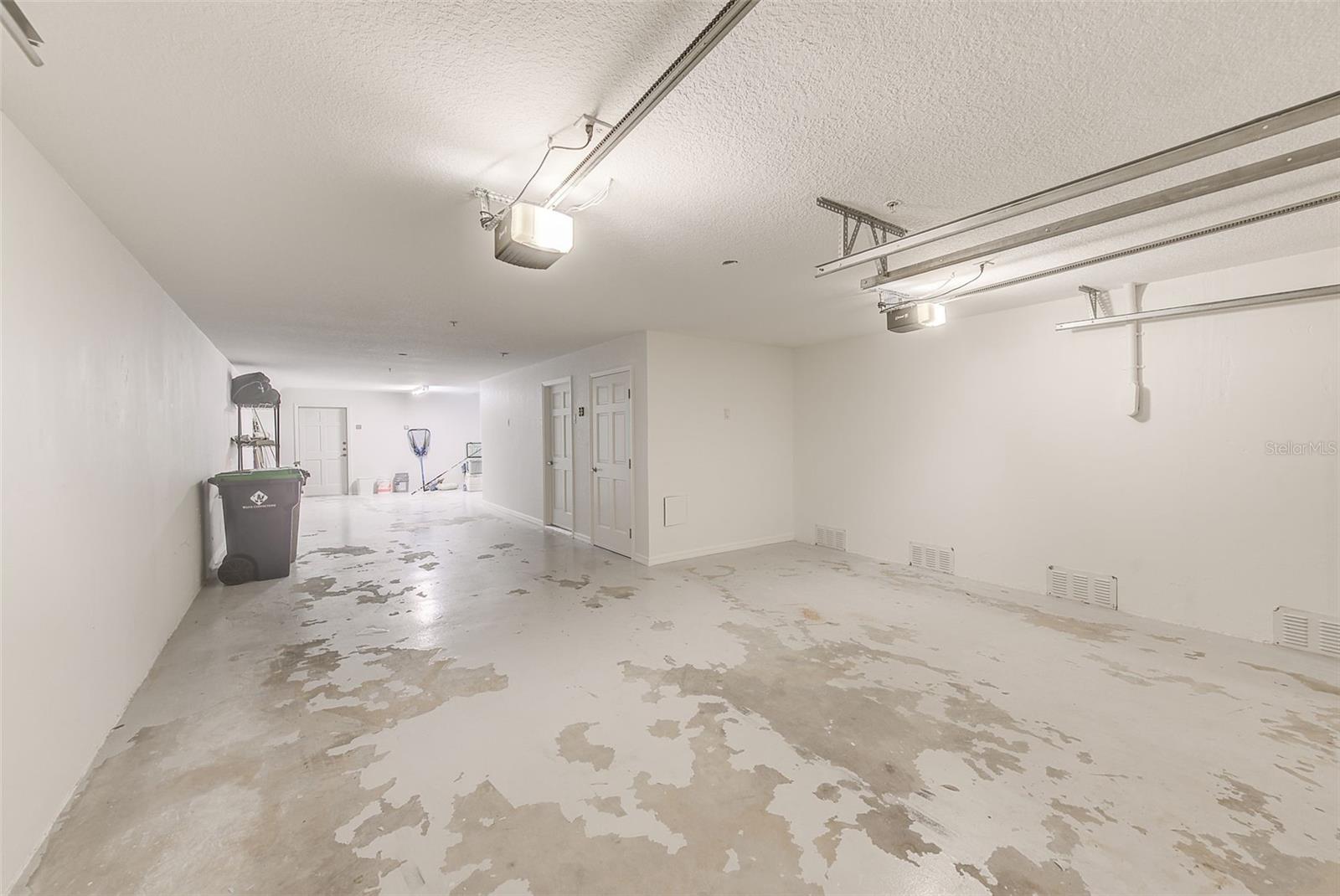 Large under building garage with room for three cars