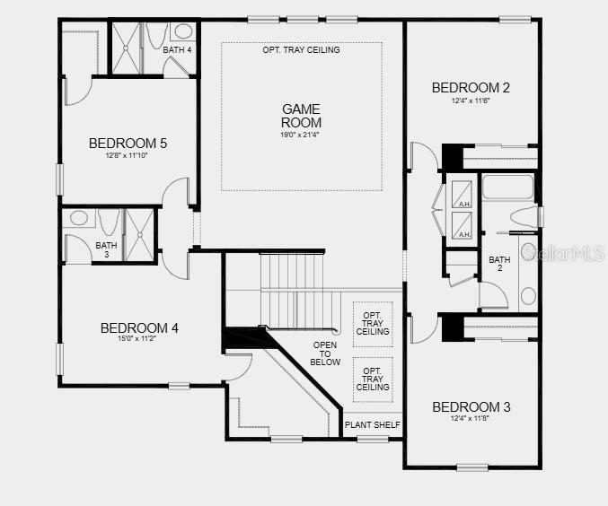 Second Floor Plan - Additional Highlights Include: Gourmet kitchen, study in place of flex, pocket slider at great room, extended lanai, tray ceiling at primary suite, great room, dining, and study, 8' interior doors, and extended flooring on main level
