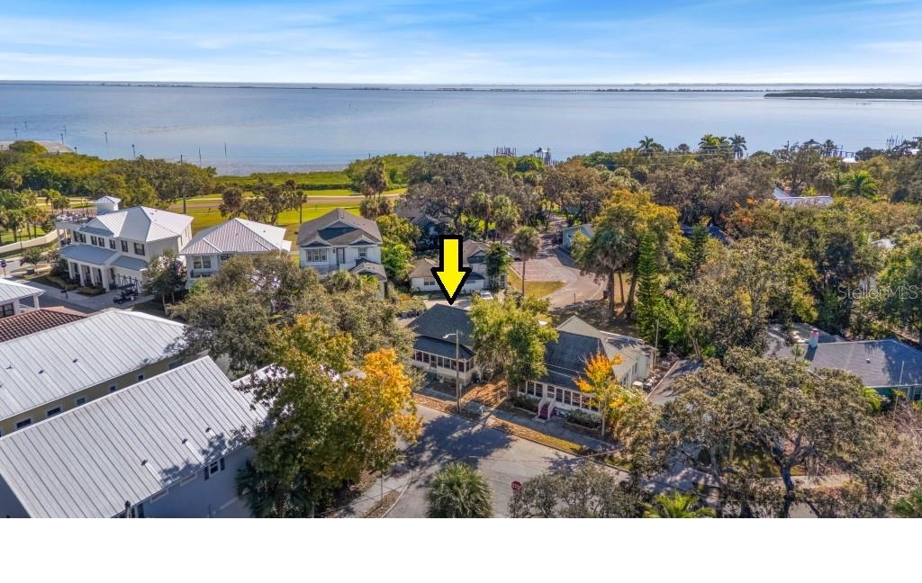 Aerial view of home with Tampa Bay view