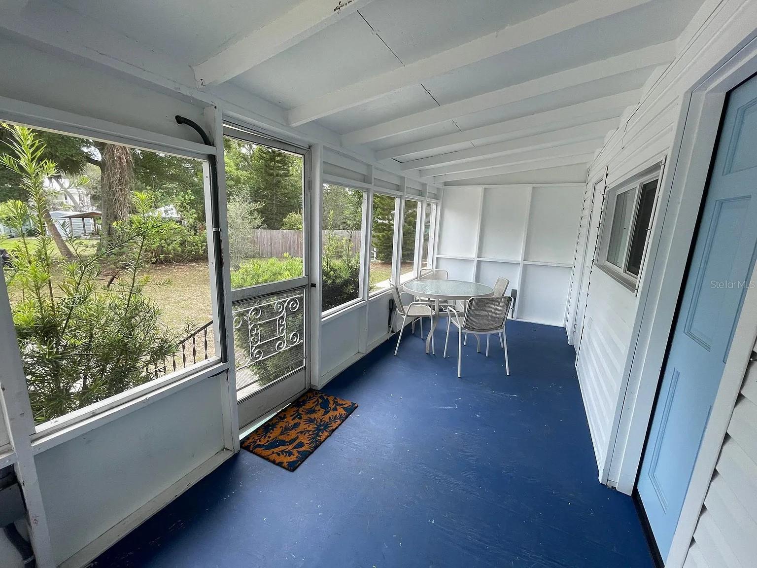 Screened-in front porch