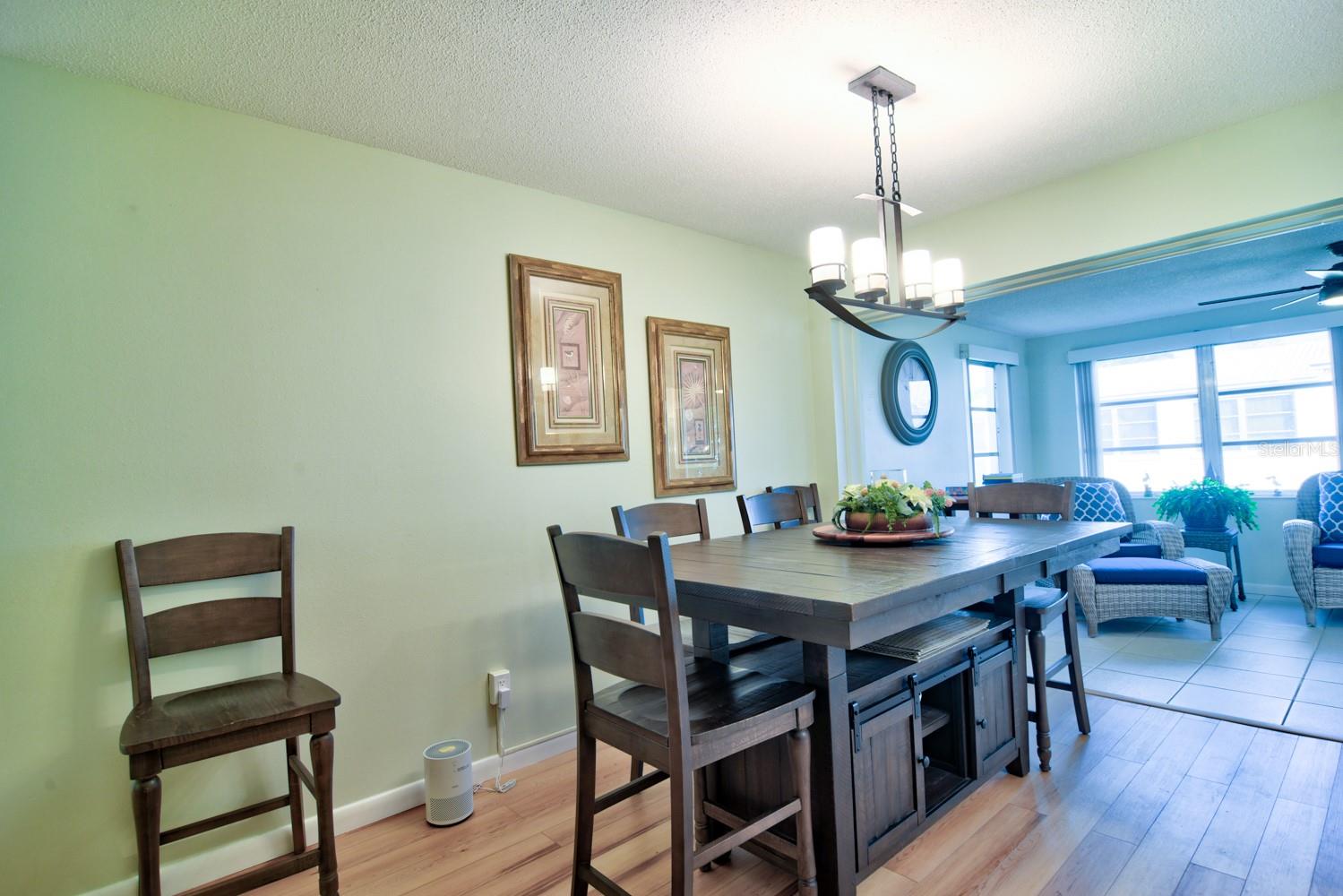 Large Dining Area with Chandelier