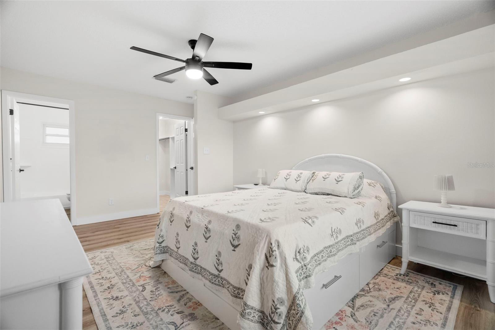 Built-in Shelf with recessed lighting!