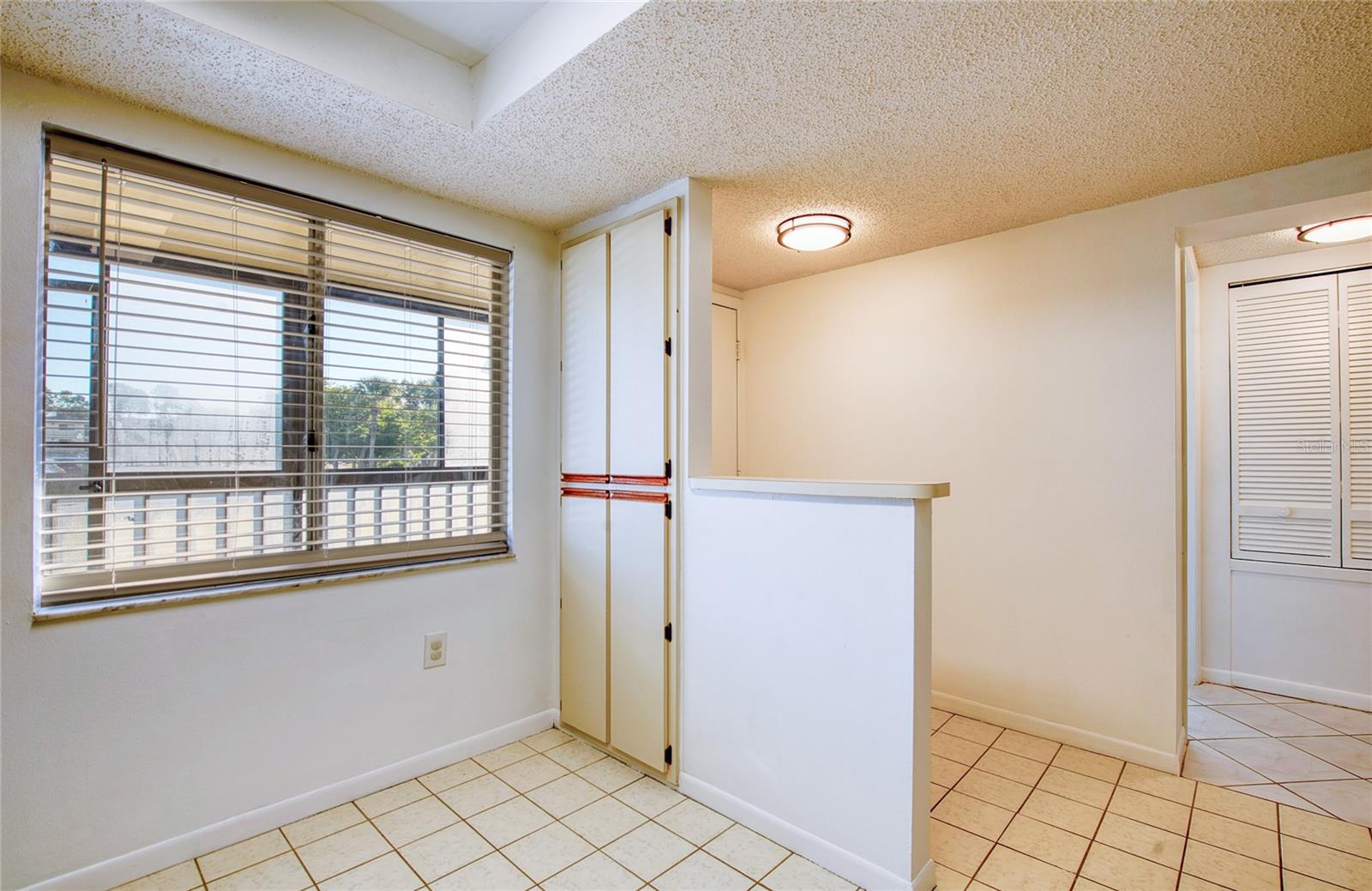 Kitchen has lots of natural light
