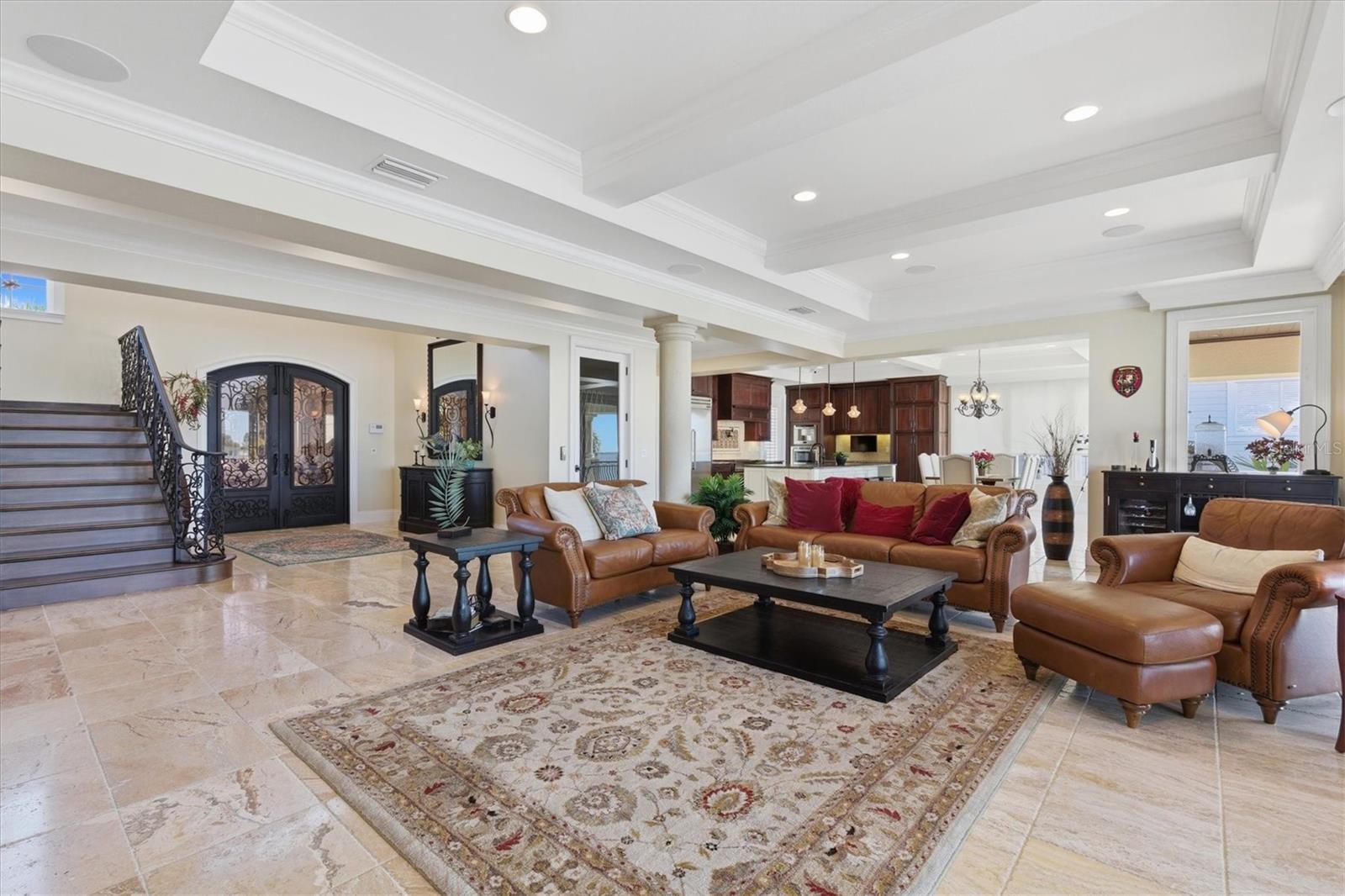 Great room with sweeping water views