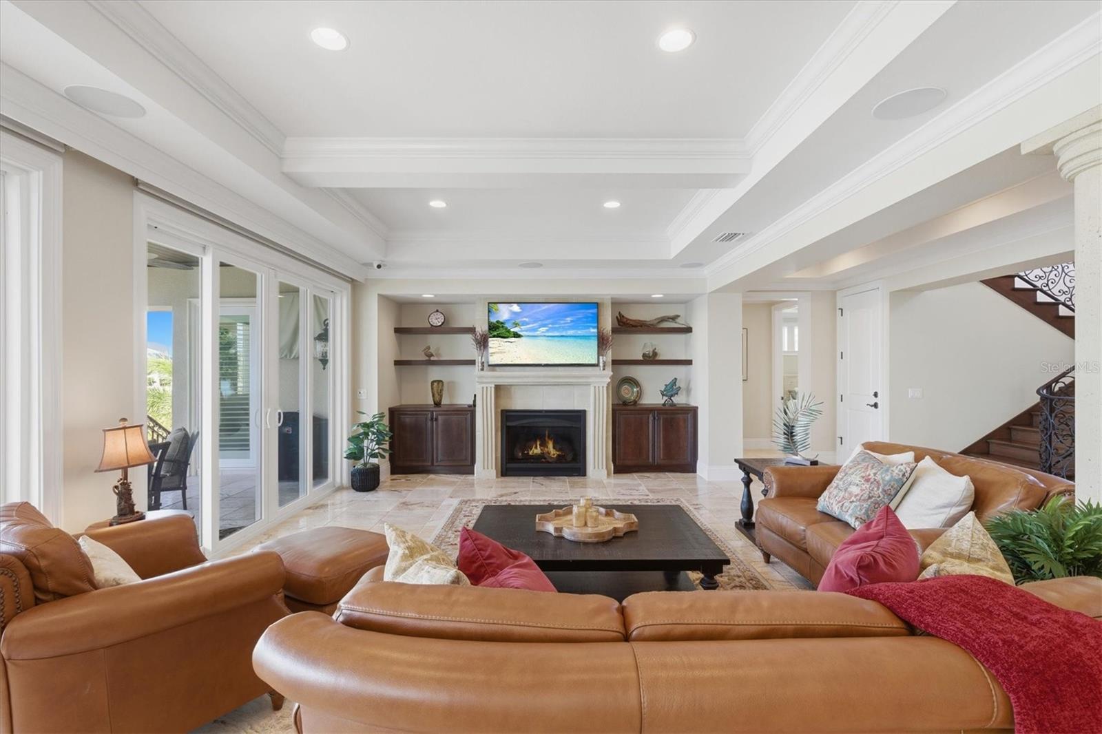 Great room with sweeping water views