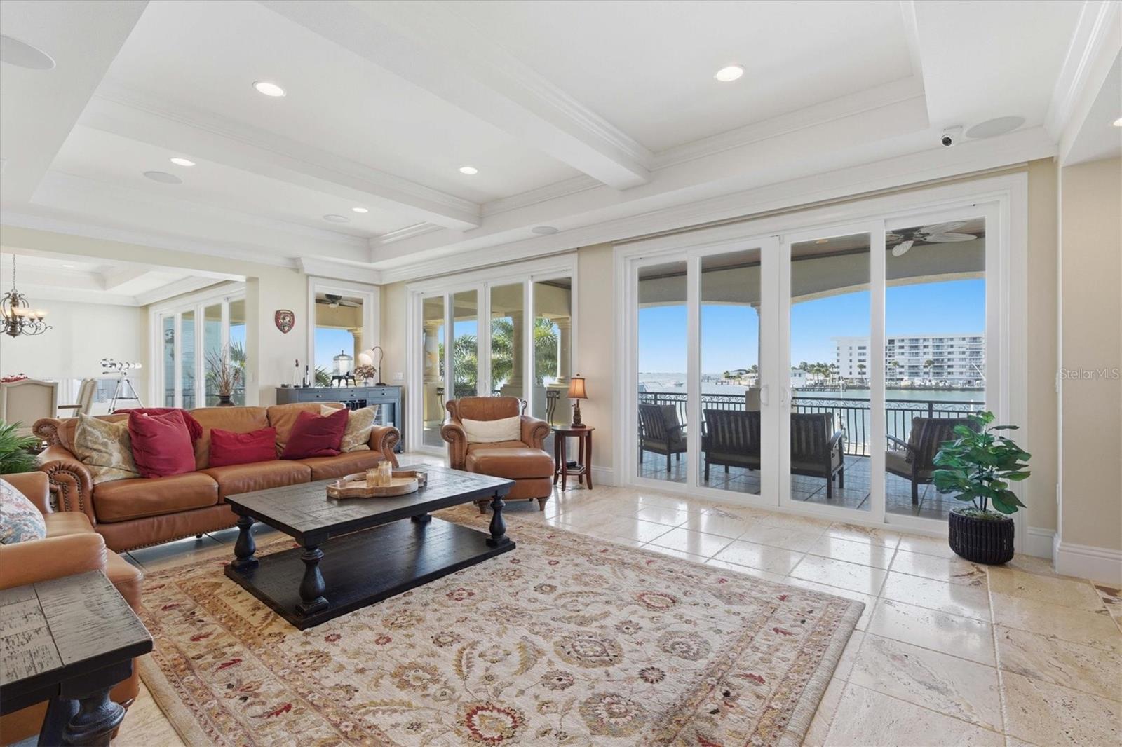 Great room with sweeping water views