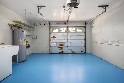 oversized garage, new water heater