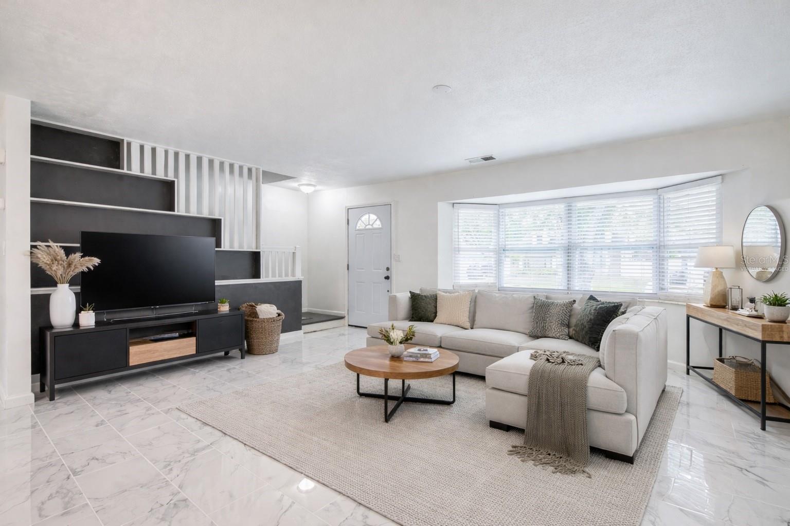 virtually staged living room