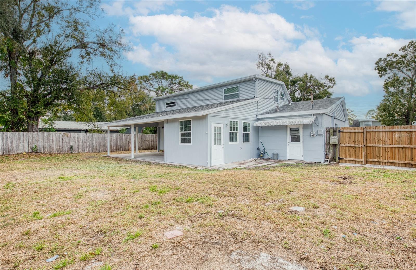 rear of home large yard