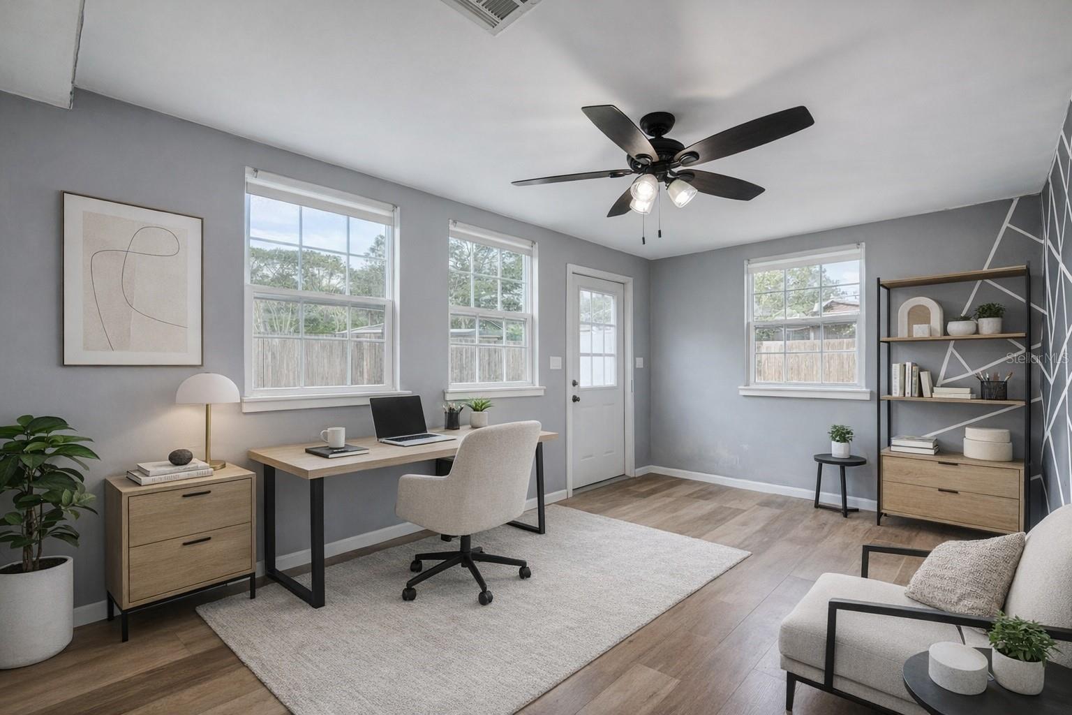 staged bonus room/office