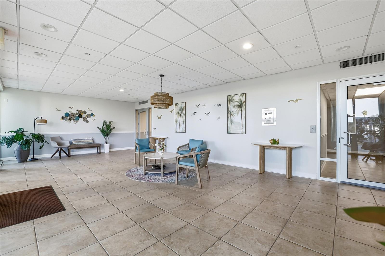 Lobby entrance to the West building.