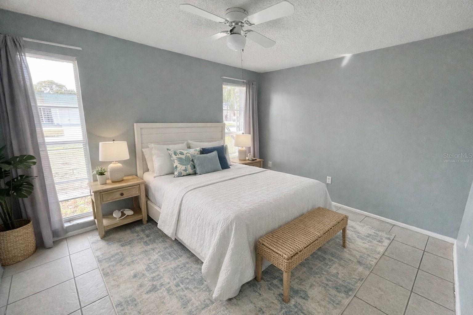 Virtually staged front bedroom