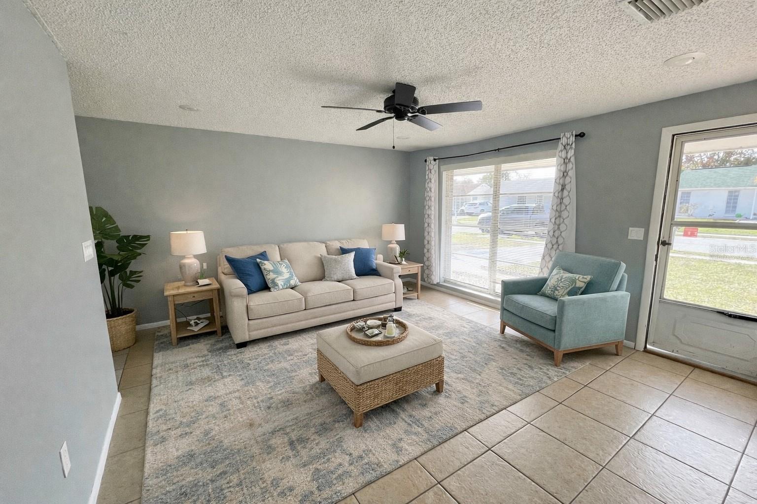 virtually staged living area