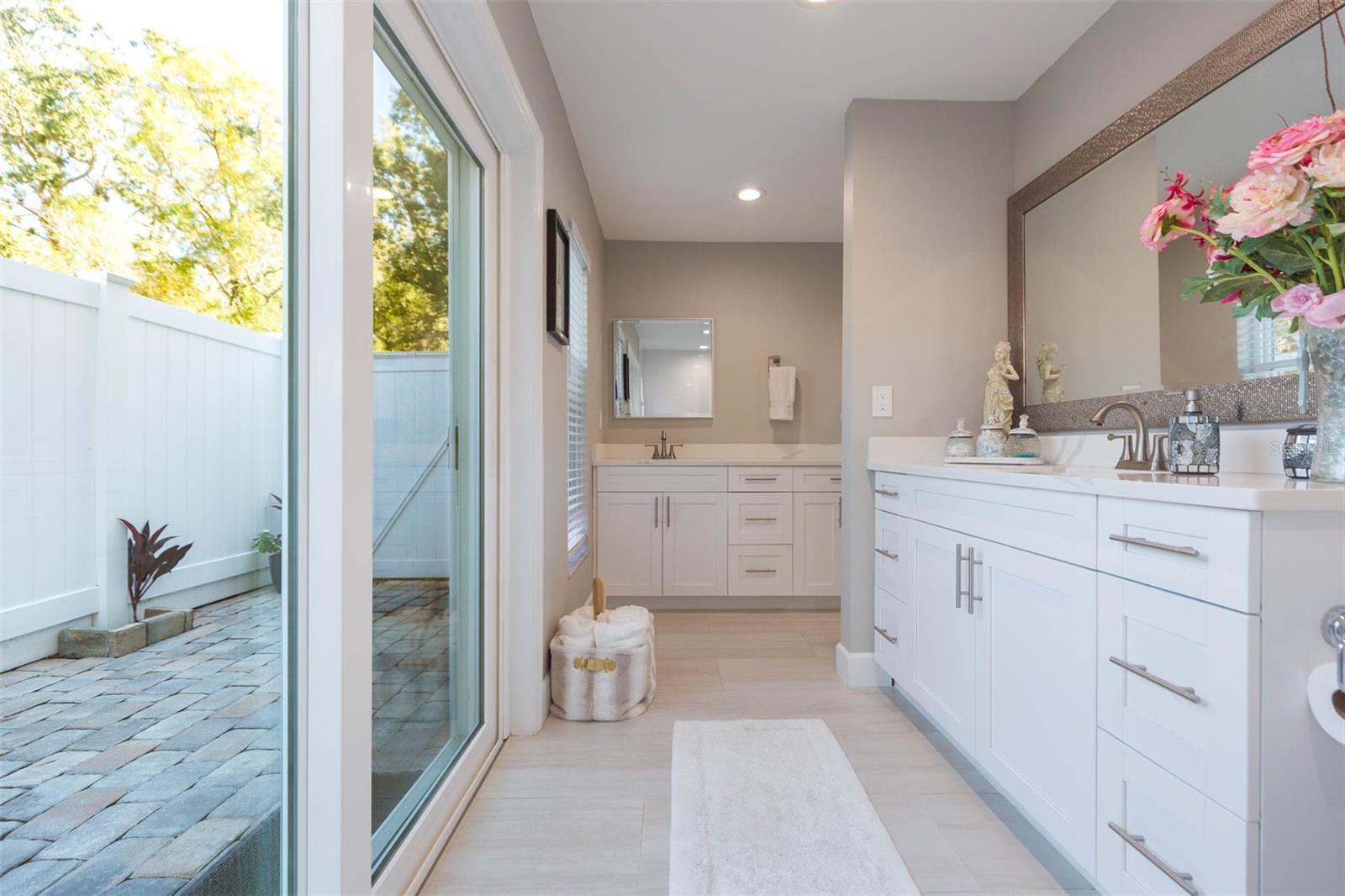 Primary Bathroom with private courtyard access