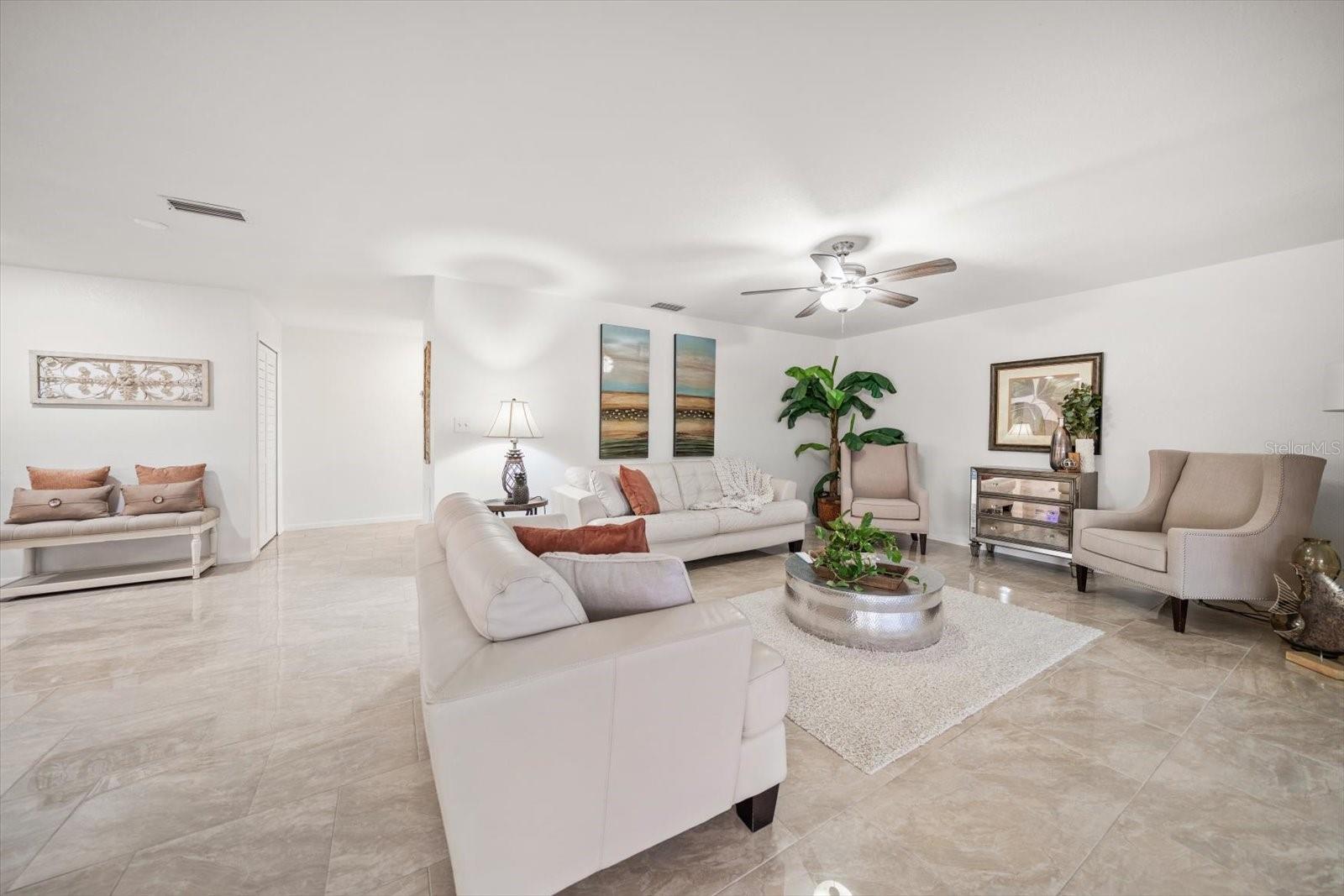 Open floor plan with split bedrooms- perfect for extended family and guests.