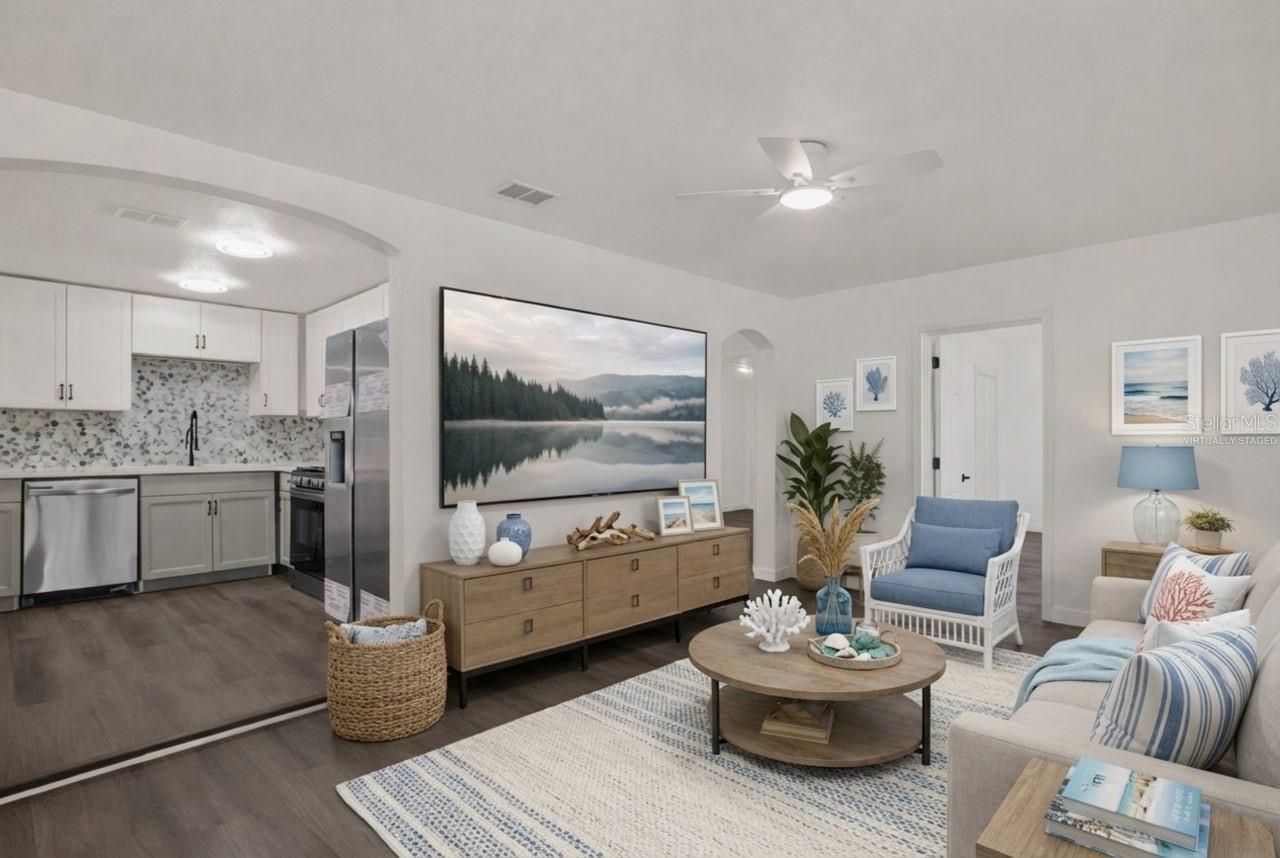 Living room. Virtually staged.