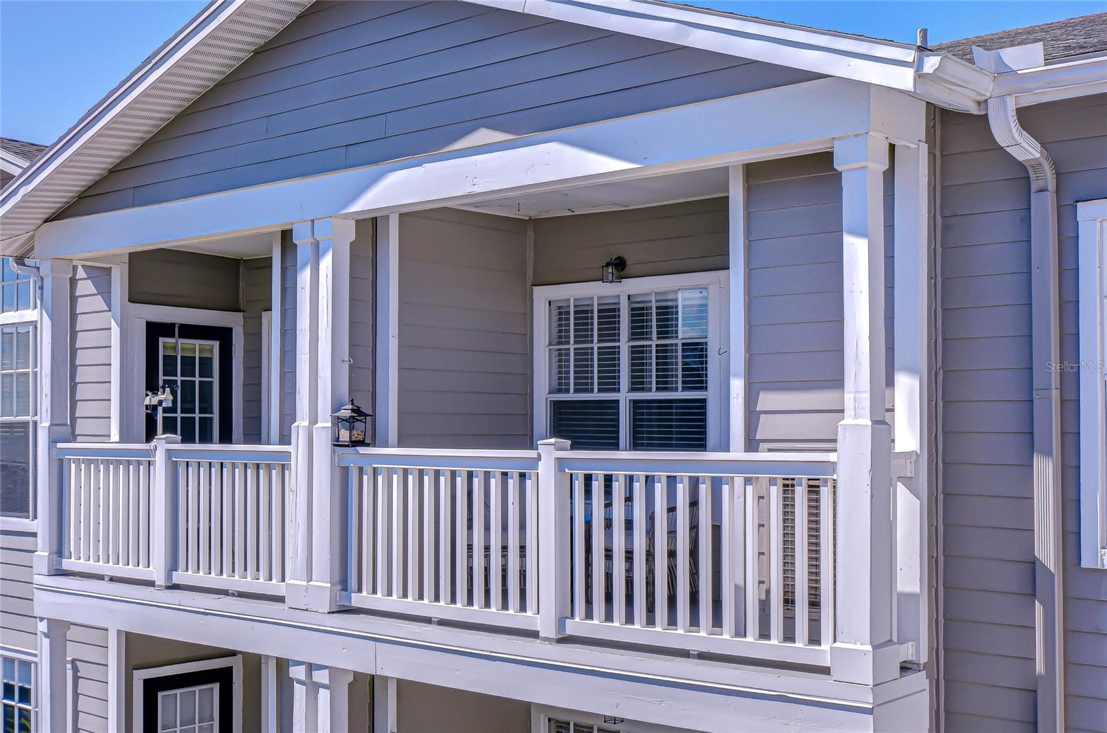 Exterior view looking up from pool area