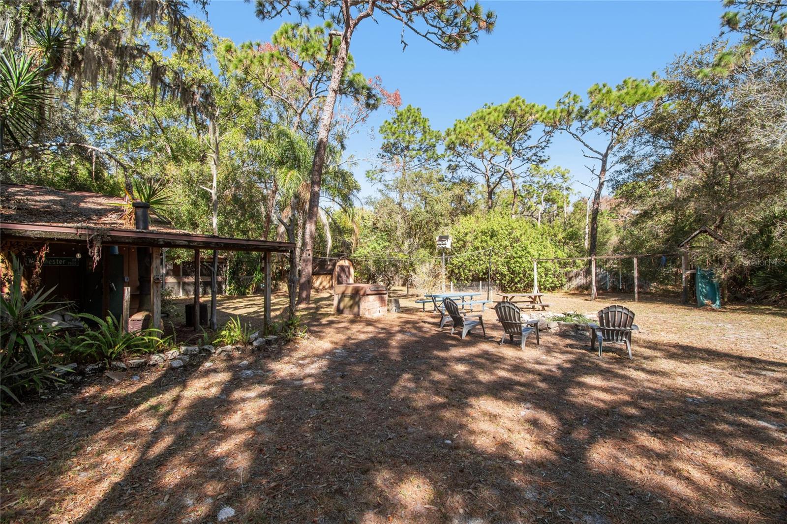 Firepit and storage/workspace
