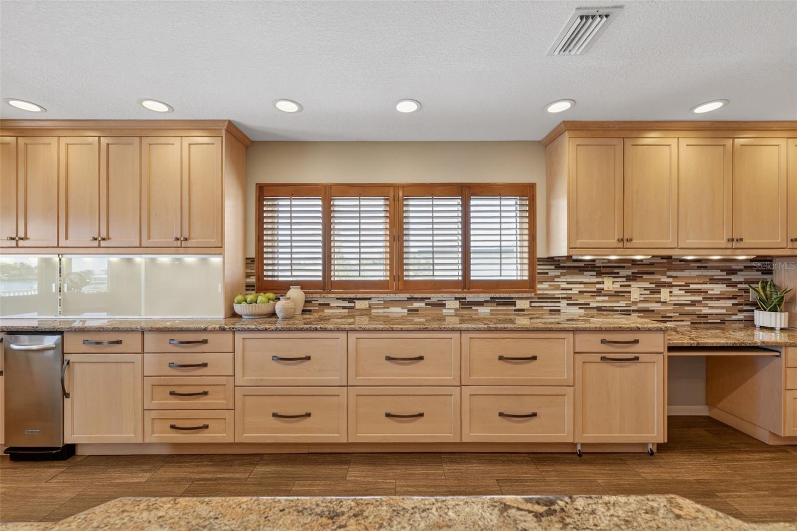 All Wood Cabinets and Stone Counters