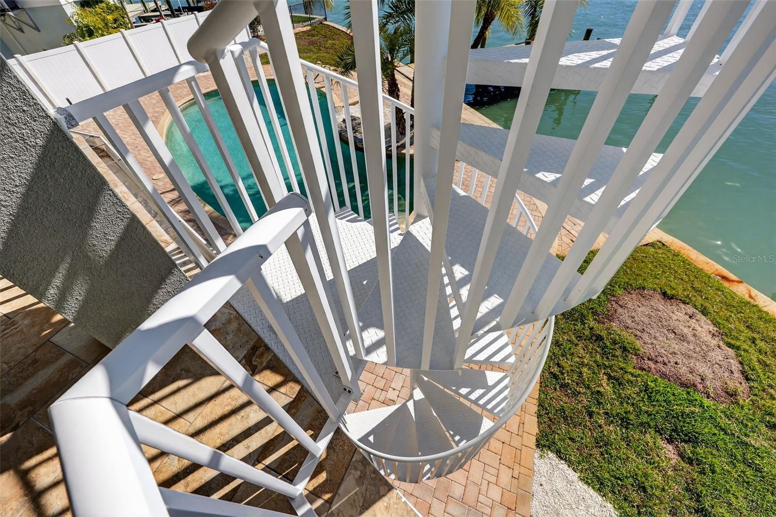 Spiral Staircase Access From All Porches and Pool Patio