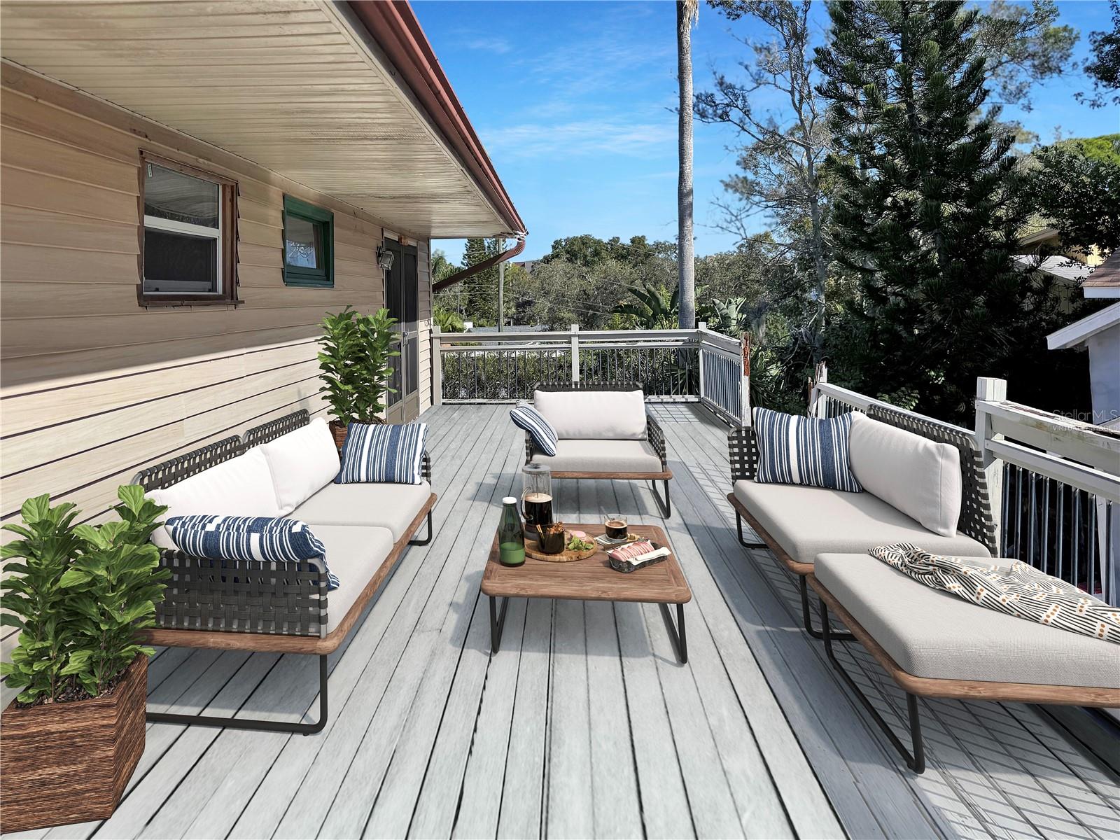 Imagine entertaining and enjoying beautiful florida sunsets off of the deck-virtually staged