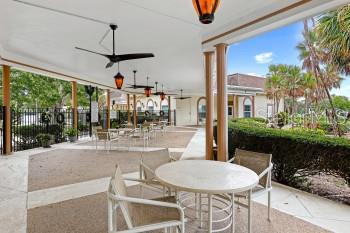 Portico is near the pool