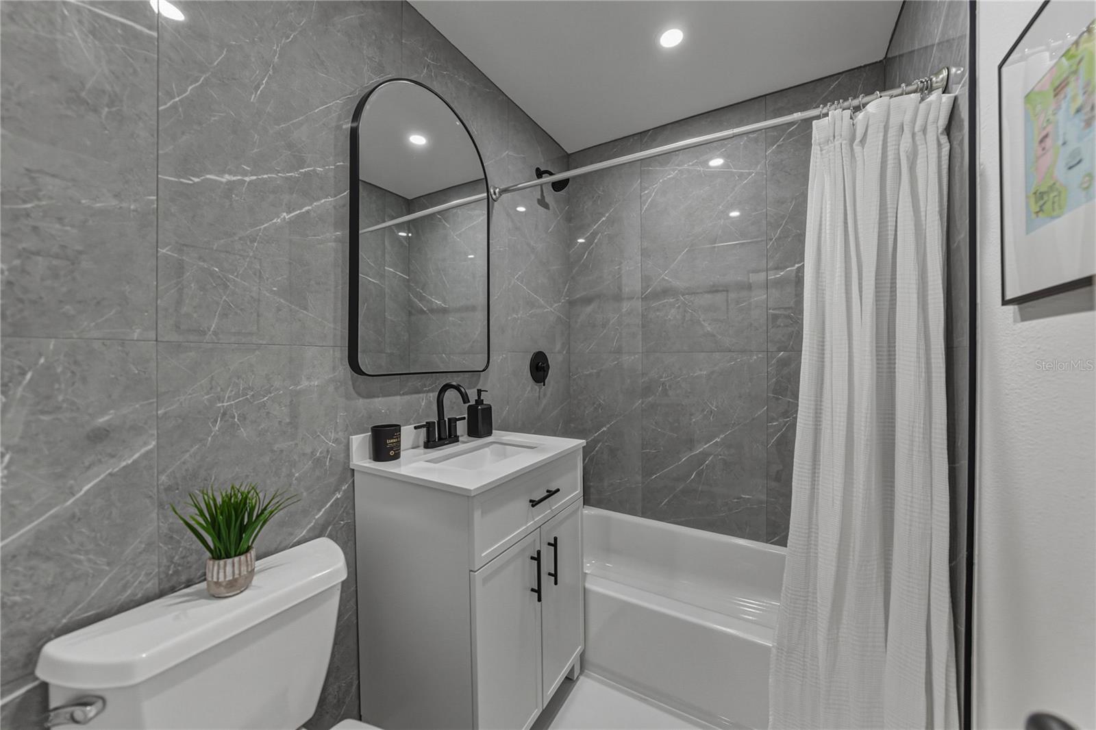 2nd Bath Remodeled with Tub and Shower with Linen Closet