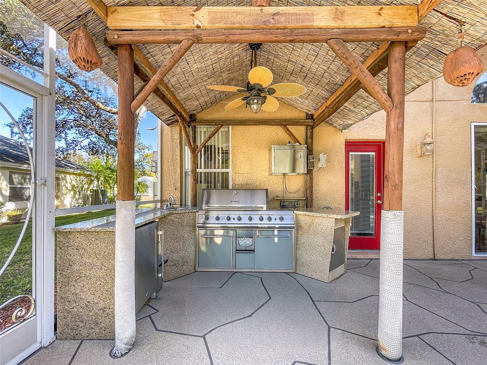 Outdoor Tiki Grill Area