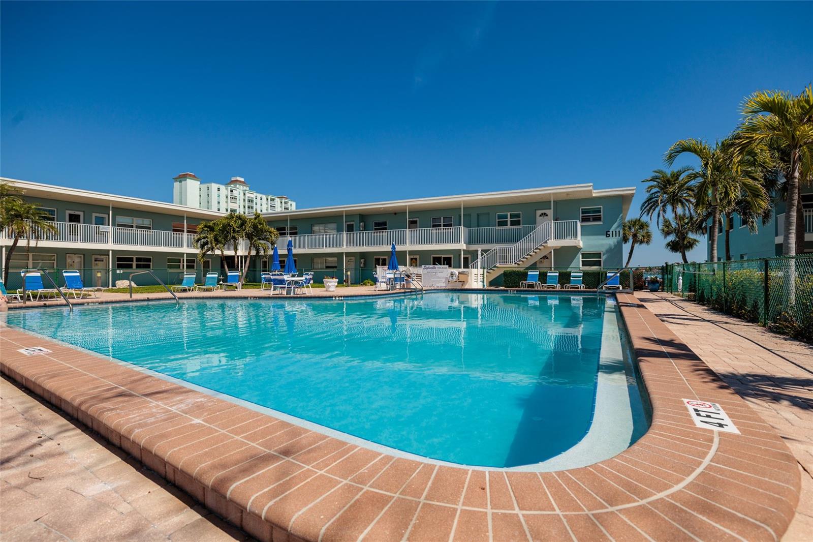 South pool across street from unit.