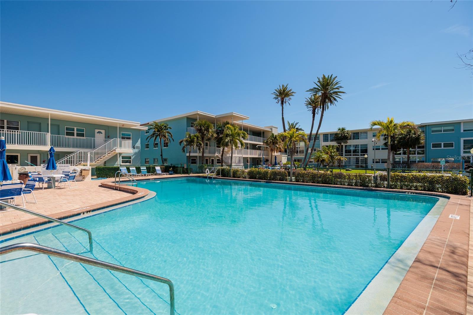 South pool across street from unit.